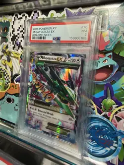 Pokemon 2015 M Rayquaza EX Ultra Rare Holo Roaring Skies #76/108 PSA 7 - Image 1
