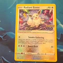Pokemon Radiant Eevee SWSH230 Pokemon GO Promo Holo Radiant 90 HP Boost Dash - Image 5