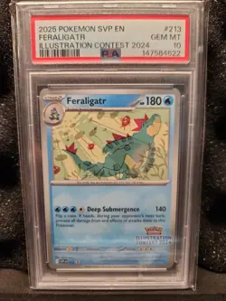 2025 POKEMON SVP EN-SV PROMO #213 FERALIGATR ILLUSTRATION CONTEST 2024 PSA 10 - Image 1