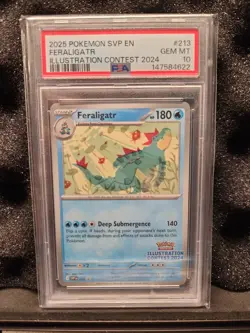 2025 POKEMON SVP EN-SV PROMO #213 FERALIGATR ILLUSTRATION CONTEST 2024 PSA 10 - Image 2