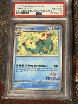 Pokemon EN-SV Black Star Promo #213 Feraligatr PSA 10 Illustration Contest 2024 - Image 1