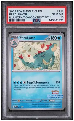 Pokemon Feraligatr 213 Scarlet & Violet Promo Illustration Contest 2024 PSA 10 - Image 1