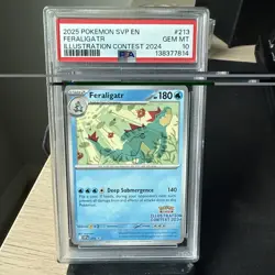 2025 POKEMON SVP ILLUSTRATION CONTEST 2024 PROMO #213 FERALIGATR PSA 10 - Image 1