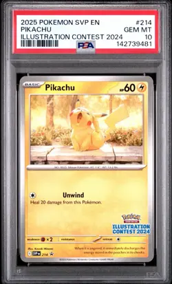 PSA 10 Pikachu Illustration Contest 2024 SVP 214 Black Star Promo Pokemon TCG - Image 1