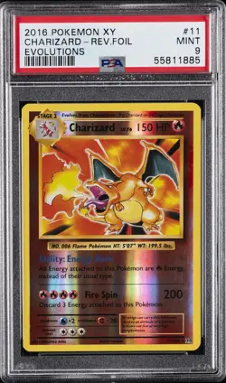 2016 POKEMON XY EVOLUTIONS #11 CHARIZARD-REVERSE FOIL PSA 9 - Image 1