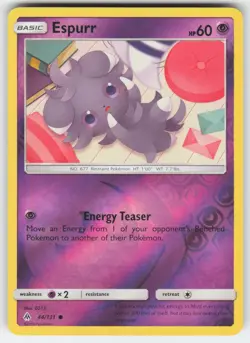 Espurr 44/131 Common Forbidden Light Pokemon Reverse Holo Near Mint - Image 1