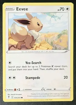 Eevee 125/203 2021 Pokemon Sword & Shield Evolving Skies Common - Image 1