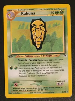 Pokemon TCG Kokuna Kakuna Neo Discovery 1.Edit WotC 41/75 GD- EN Blitzversand - Image 1