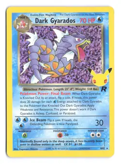 Pokemon Dark Gyarados Celebrations Classic Collection Holo 8/82 Team Rocket D - Image 1