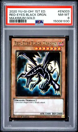 2020 YU-GI-OH! MAXIMUM GOLD 1ST EDITION #EN003 RED-EYES BLACK DRAGON PSA 8 - Image 1