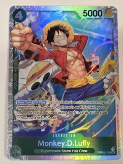 Monkey.D.Luffy PRB02-005 SR ONE PIECE Tcg Card Game NM Green Full Art - Image 1