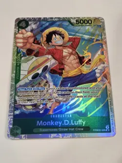 Monkey.D.Luffy PRB02-005 SR ONE PIECE Tcg Card Game NM Green Full Art - Image 2