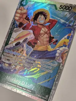 Monkey.D.Luffy PRB02-005 SR ONE PIECE Tcg Card Game NM Green Full Art - Image 3