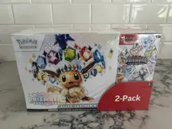 Pokemon Scarlet & Violet Prismatic Evolutions ETB & Booster Bundle 2-Pack Costco - Image 1