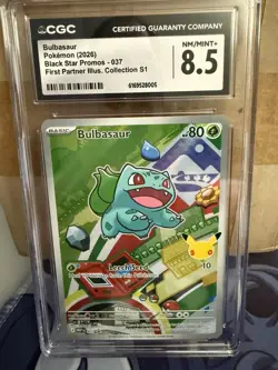 The Pokemon Company Bulbasaur 037 Black Star Promo First Partner Holo CGC 8.5 - Image 1