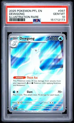 2025 Pokemon Phantasmal Flames Dewgong Illustration Rare #097/094 PSA 10 - Image 1
