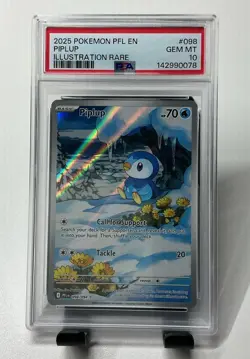 PSA 10 2025 POKEMON PIPLUP ILLUSTRATION RARE 98 Phantasmal Flames - Image 1