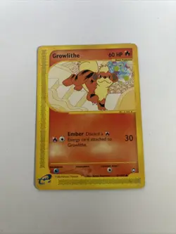 Pokemon Growlithe 051/147 Aquapolis Regular Uncommon 60HP English Unemoto 2002 - Image 1