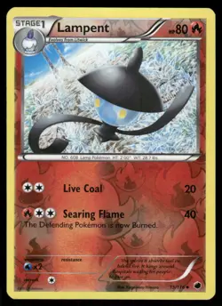2013 Pokemon Lampent Uncommon Plasma Freeze 15/116 Reverse Holo DMG - Image 1
