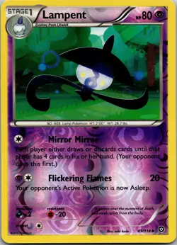 Lampent 49/114 Uncommon Steam Siege Pokemon Reverse Holo Near Mint - Image 1