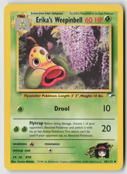 Erika's Weepinbell 48/132 Uncommon Gym Heroes Pokemon Unlimited MP - Image 1