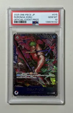 PSA 10 Zoro ST21-015 Flagship Battle 2025 Top 8 Prize One Piece Card Japanese - Image 1