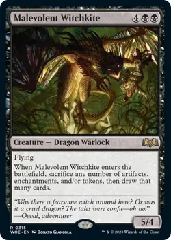 Foil Malevolent Witchkite WOE LP 315 - Image 1