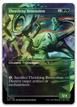 Thrashing Brontodon (Borderless) #329 (Foil) NM Lost Caverns of Ixalan Magic MTG - Image 1