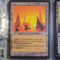 Wizards Scorched Ruins Land Weatherlight Rare Regular John Avon MTG 1997 - Image 1