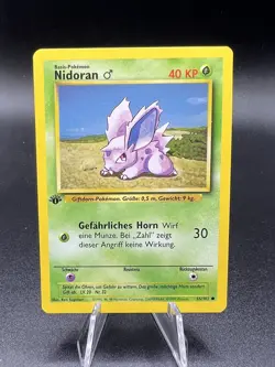 1st Edition Nidoran 55/102 - NM Near Mint - German Base Set Pokemon Card - Image 1