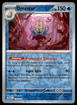 Omastar 139/165 Rare 151 Pokemon Reverse Holo Near Mint - Image 1