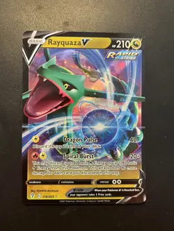 Pokemon TCG Rayquaza V Evolving Skies 110/203 Holo Ultra Rare NM- - Image 1