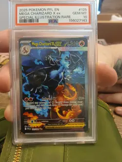 Mega Charizard X ex 125/094 Me02 Phantasmal Flames SIR Holo EN PSA 10 GEM MINT - Image 1