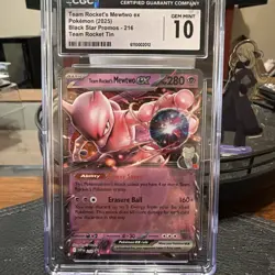 Team Rocket's Mewtwo EX 2025 Pokemon SV Black Star Promo #216 CGC 10 (GEM MINT) - Image 1