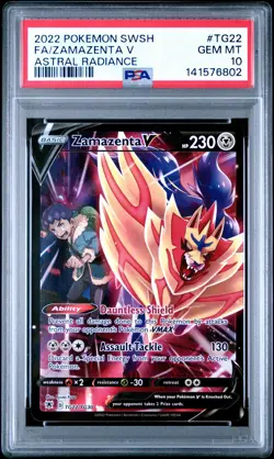 2022 POKEMON SWORD & SHIELD ASTRAL RADIANCE #TG22 FULL ART/ZAMAZENTA V PSA 10 - Image 1