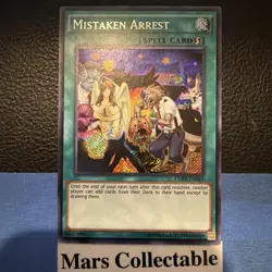 Yugioh 1x Mistaken Arrest CORE-EN065 Clash of Rebellions Secret Rare NM - Image 1