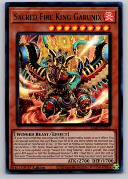 SACRED FIRE KING GARUNIX (ULTRA RARE) RA05-EN031 RARITY COLLECTION 5 YU-GI-OH NM - Image 1