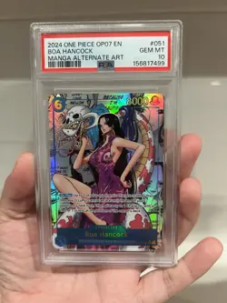One Piece CCG Boa Hancock OP07-051 2024 Manga Alt Art Foil SR PSA 10 EN - Image 1