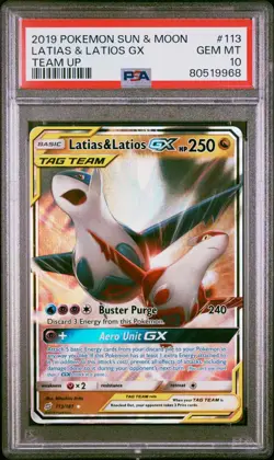 Latias & Latios GX - 113/181 - Ultra Rare - Team Up - Pokemon Card - PSA 10 - Image 1