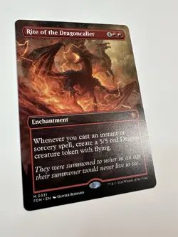 MTG TCG Rite of the Dragoncaller (Borderless) Foundations Regular - Image 3