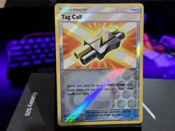 TAG CALL UNCOMMON REVERSE HOLO 206/236 COSMIC ECLIPSE POKEMON NM - Image 1