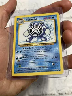 Pokemon TCG Poliwhirl Base Set 38/102 Regular Unlimited Uncommon LP Vtg Card - Image 2