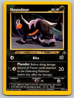 Houndour 39/75 Uncommon Neo Discovery Pokemon Unlimited Lightly Played - Image 1