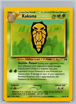 Kakuna 41/75 Uncommon Neo Discovery Pokemon Unlimited Lightly Played - Image 1