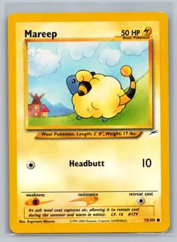 Mareep 75/105 Common Neo Destiny Pokemon Unlimited Lightly Played - Image 1