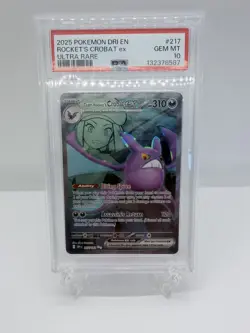 2025 POKEMON DRI EN-DESTINED RIVALS ULTRA RARE TEAM ROCKET'S CROBAT EX PSA 10 # - Image 1