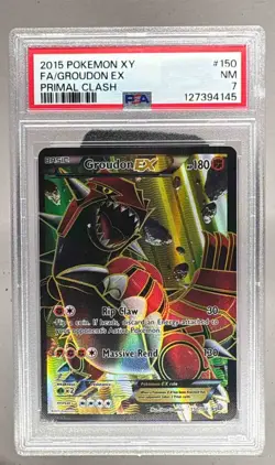 2015 Pokemon XY Primal Clash 150 Groudon EX PSA 7 127394145 - Image 1