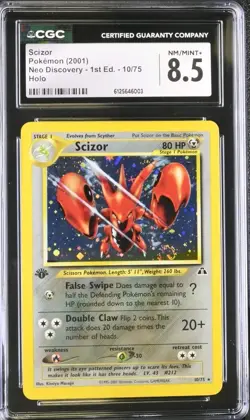 Pokemon Neo Discovery 1st Edition Scizor 10/75 Holo Rare CGC 8.5 - Image 1