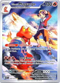 Ethan's Magcargo 222/217 Illustration Rare Ascended Heroes Pokemon Holo NM - Image 1
