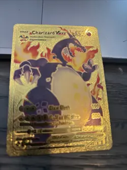 Pokemon Charizard VMAX Gigantamax Gold Foil Fan Art Card SV107/SV122 - Image 1